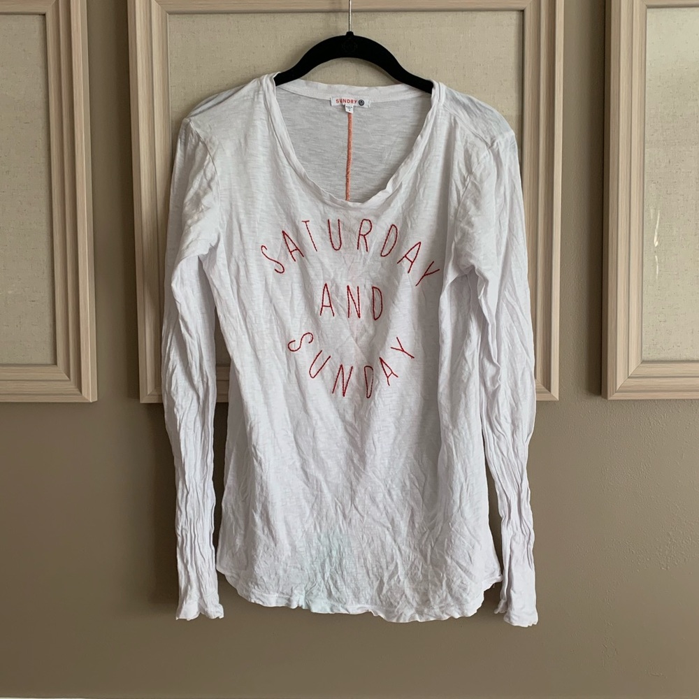 Sundry Saturday and Sunday embroidered long sleeve shirt